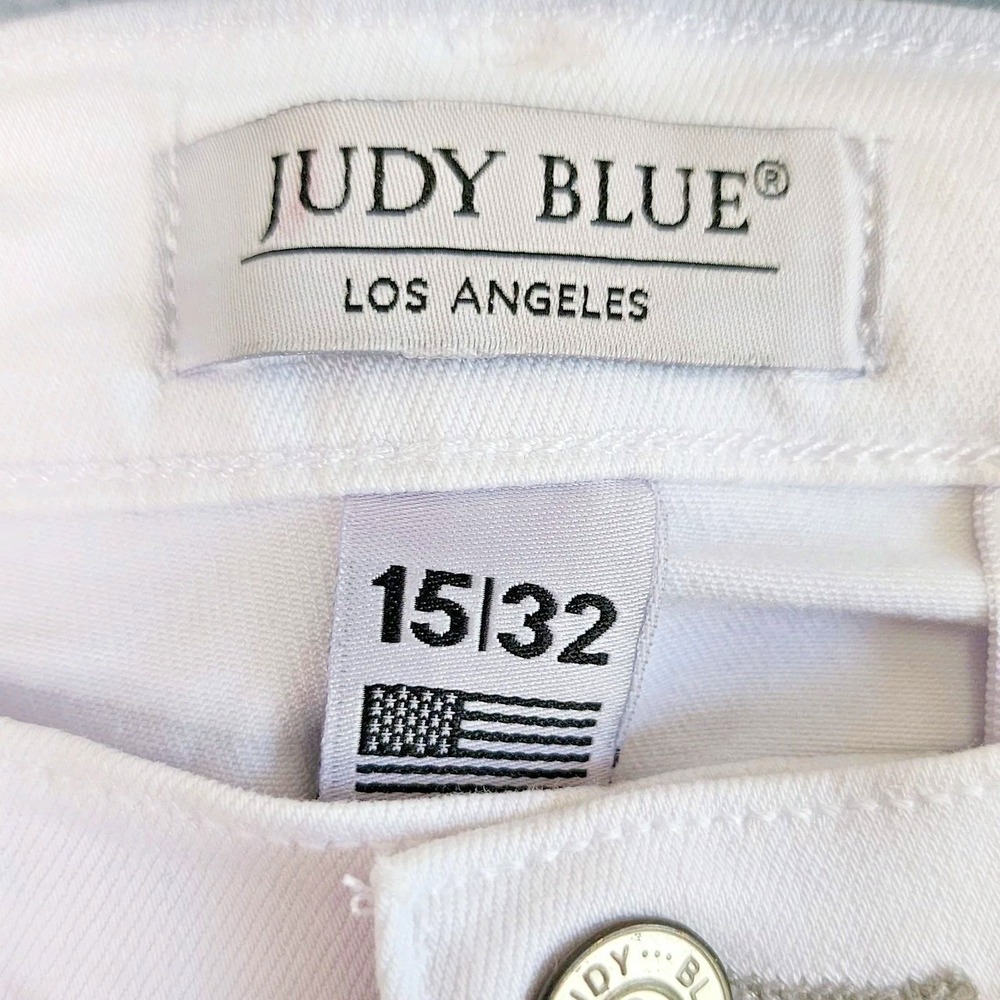Judy Blue Skinny Jeans Womens 15/32 White Distressed Ripped‎ Denim 8353 Casual - Picture 3 of 8